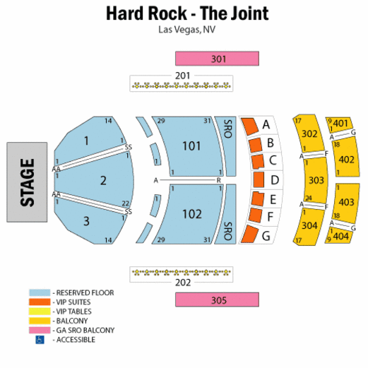The Joint at Hard Rock Seating Chart | The Joint | Hard Rock ...